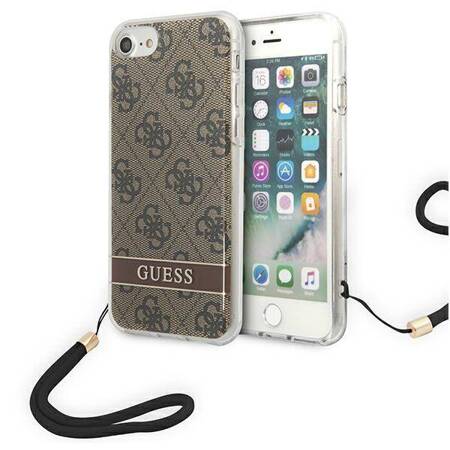 Guess 4G Print Cord - Cover for SE 2022 /SE 2020 / 7 / 8  (Brown)