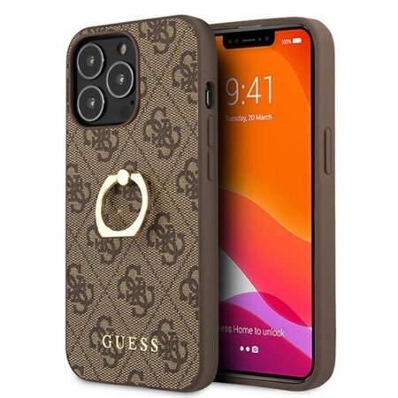 Guess 4G Ring Case - Case for iPhone 13 Pro (Brown)