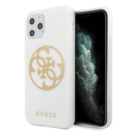 Guess Circle Glitter 4G - Case for  iPhone 11 Pro Max (biały)