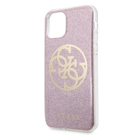 Guess Circle Glitter 4G - Case for  iPhone 11 Pro Max (różowy)