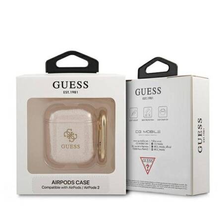 Guess Colored Glitter - Case for Airpods (gold)