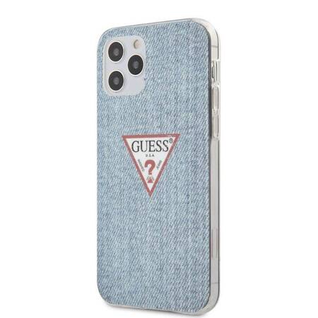 Guess Denim Triangle Lt - Case for iPhone 12 / iPhone 12 Pro (Blue)