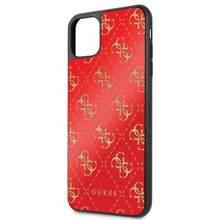 Guess Double Layer Glitter Case Peony G - Case for iPhone 11 Pro Max (Red)