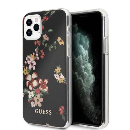 Guess Flower Case N4 - Case for iPhone 11 Pro Max (Black)