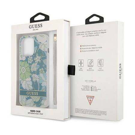 Guess Flower Cord - Cover for iPhone 13 Pro (Green)