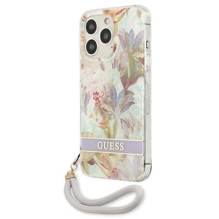 Guess Flower Cord - Cover for iPhone 13 Pro Max (Purple)