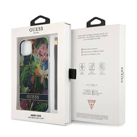 Guess Flower Cord - Cover for iPhone 13 mini (Blue)