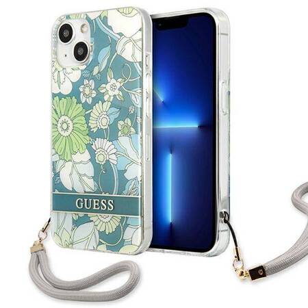 Guess Flower Cord - Cover for iPhone 13 mini (Green)