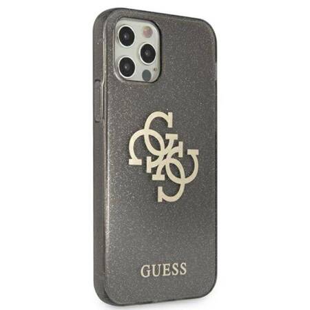 Guess Glitter 4G Big Logo - Case for iPhone 12 / iPhone 12 Pro (Black)