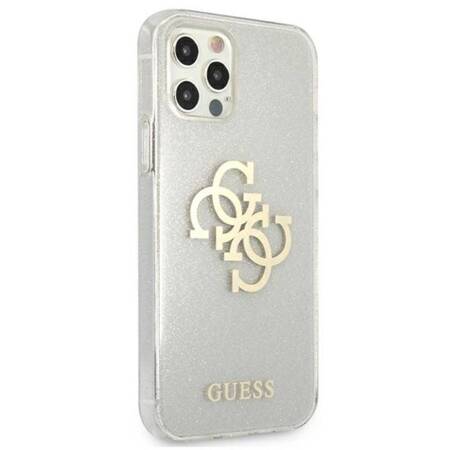 Guess Glitter 4G Big Logo - iPhone 12 / iPhone 12 Pro Case (Clear)
