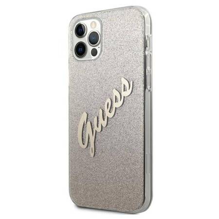 Guess Glitter Gradient Script - Case for iPhone 12 Pro Max (Gold)