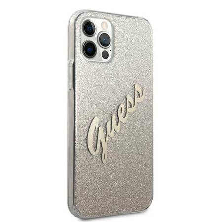 Guess Glitter Gradient Script - Case for iPhone 12 Pro Max (Gold)