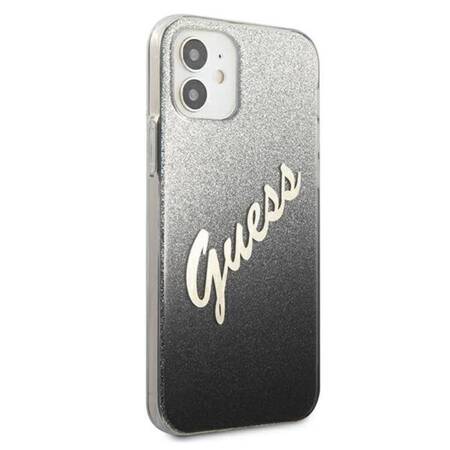 Guess Glitter Gradient Script - Case for iPhone 12 mini (Black)