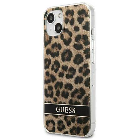 Guess Leopard Electro Stripe - Cover for iPhone 13 mini (Brown)