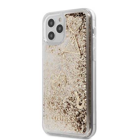 Guess Liquid Glitter Charms - Etui iPhone 12 / 12 Pro (gold)