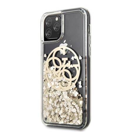 Guess Liquid Glitter Circle Logo - Case for iPhone 11 Pro Max (Gold)