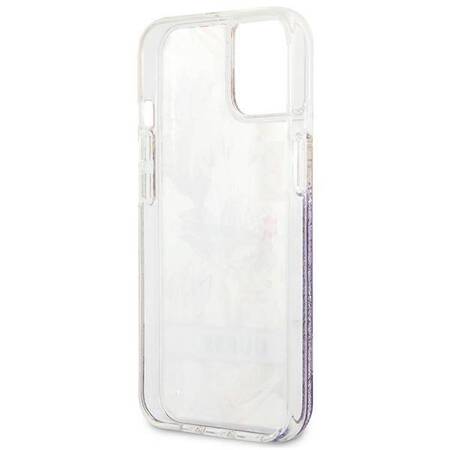 Guess Liquid Glitter Flower – Cover for iPhone 13 mini (Purple)