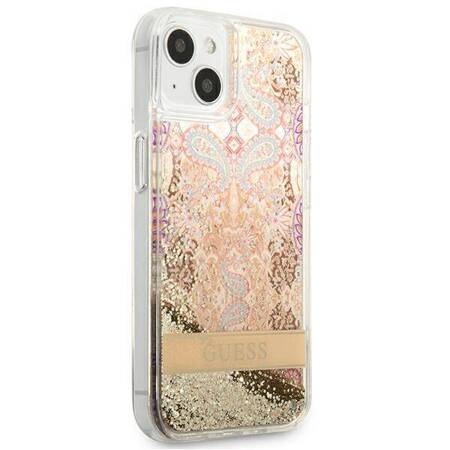 Guess Liquid Glitter Paisley – Cover for iPhone 13 mini (Gold)
