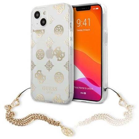 Guess Peony Chain Handle - Case for iPhone 13 mini (Gold)