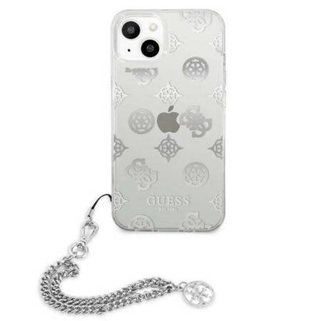 Guess Peony Chain Handle - Case for iPhone 13 mini (Silver)