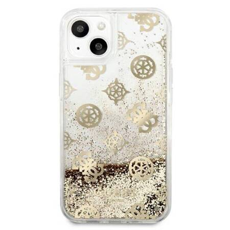 Guess Peony Liquid Glitter - Case for iPhone 13 mini (Gold)