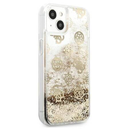 Guess Peony Liquid Glitter - Case for iPhone 13 mini (Gold)