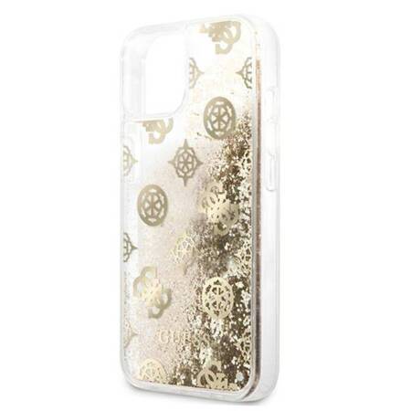 Guess Peony Liquid Glitter - Case for iPhone 13 mini (Gold)