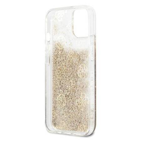 Guess Peony Liquid Glitter - Case for iPhone 13 mini (Gold)