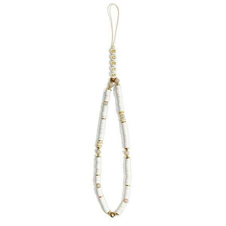 Guess Phone Strap Beads Heishi White