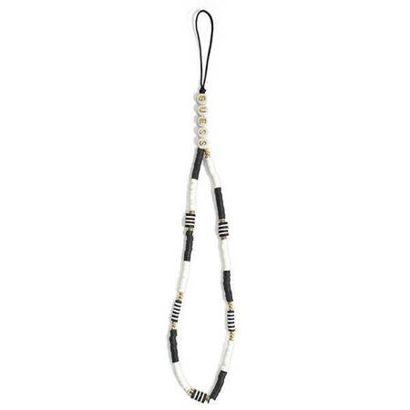 Guess Phone Strap Heishi Beads (Black/White)