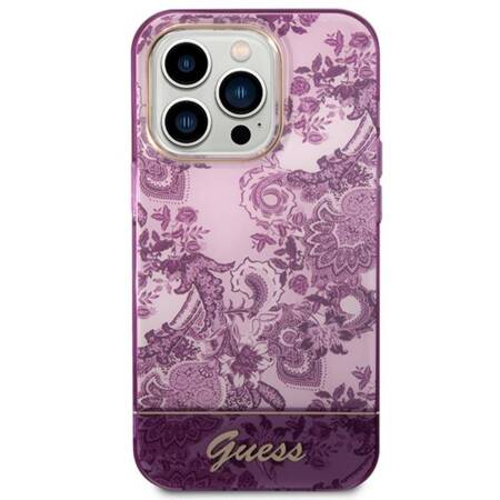 Guess Porcelain Collection - Case for iPhone 14 Pro Max (Fuchsia)