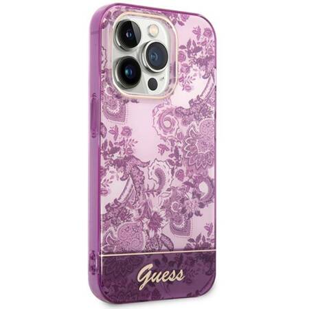 Guess Porcelain Collection - Case for iPhone 14 Pro Max (Fuchsia)