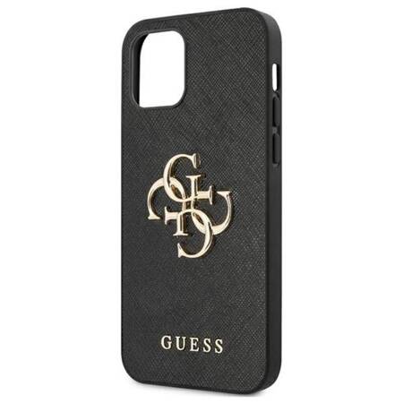 Guess Saffiano 4G Big Metal Logo - Case for iPhone 12 / iPhone 12 Pro (Black)