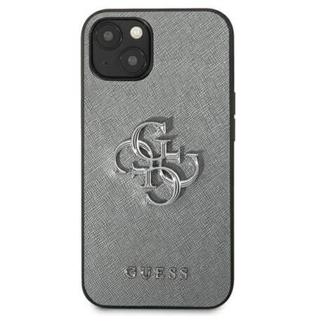 Guess Saffiano 4G Big Silver Logo - Case for iPhone 13 mini (Grey)