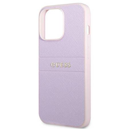 Guess Saffiano Hot Stamp & Metal Logo - iPhone 13 Pro Case (Purple)