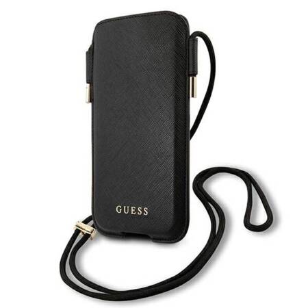 Guess Saffiano Pouch - Phone bag S / M max 6.1 (black)