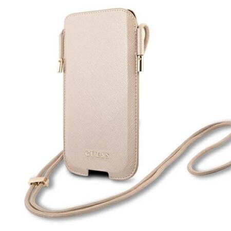 Guess Saffiano Pouch - Phone bag S / M max 6.1 (gold)