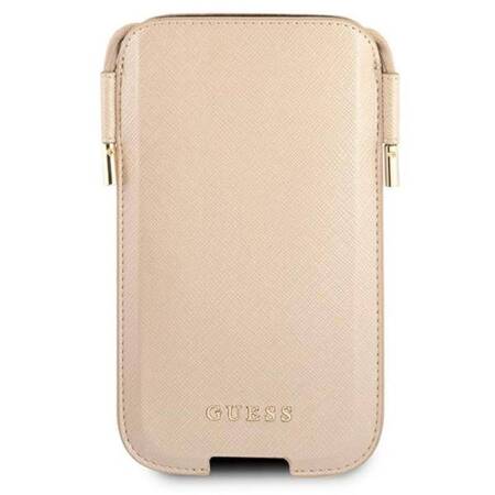 Guess Saffiano Pouch - Phone bag S / M max 6.1 (gold)