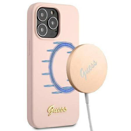 Guess Silicone Script - Case for iPhone 12 / iPhone 12 Pro (pink)