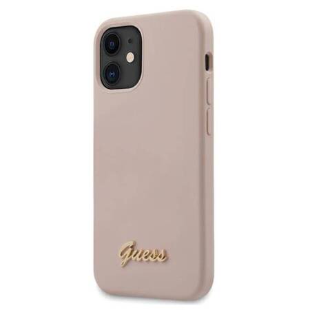 Guess Silicone Script - Case for iPhone 12 mini (pink)