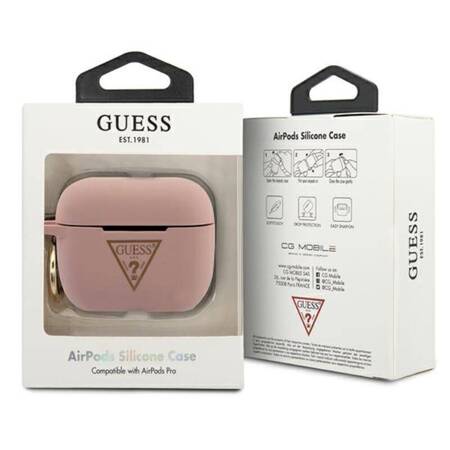 Guess Slilicone Triangle Logo - Airpods Pro Case (Pink)