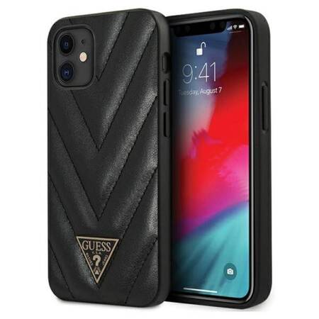 Guess V Quilted - Cover iPhone 12 mini (black)