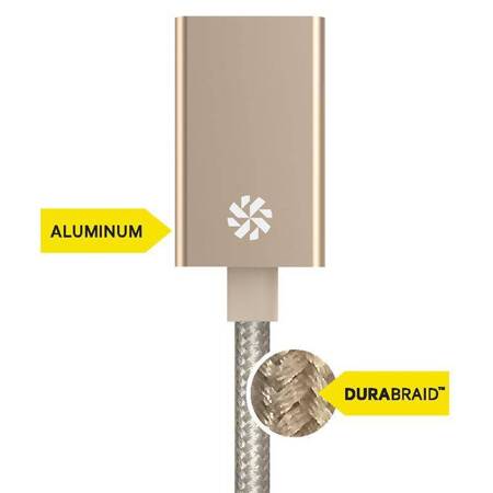 Kanex DuraBraid™ Adapter - USB-C to USB 3.0 type A Aluminium Adapter (Gold)