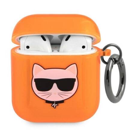 Karl Lagerfeld Choupette Head - Case for Airpods (fluo orange)
