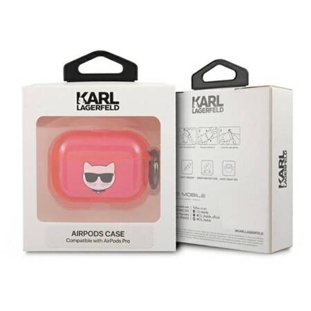 Karl Lagerfeld Choupette Head Glitter - Case for Airpods Pro (fluo pink)