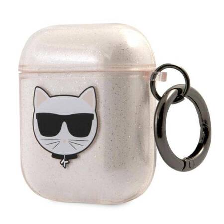 Karl Lagerfeld Choupette Head Glitter - Case for Airpods (gold)