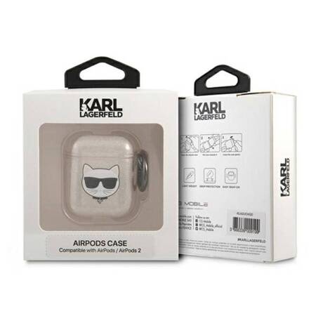 Karl Lagerfeld Choupette Head Glitter - Case for Airpods (gold)