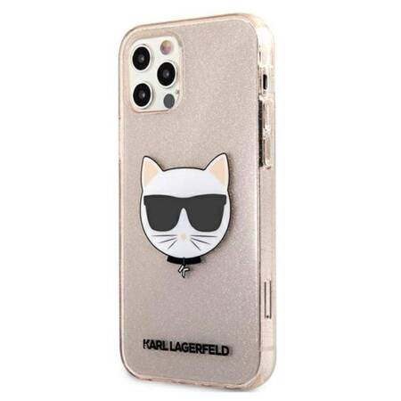 Karl Lagerfeld Choupette Head Glitter - Case for iPhone 12 Pro Max (Gold)
