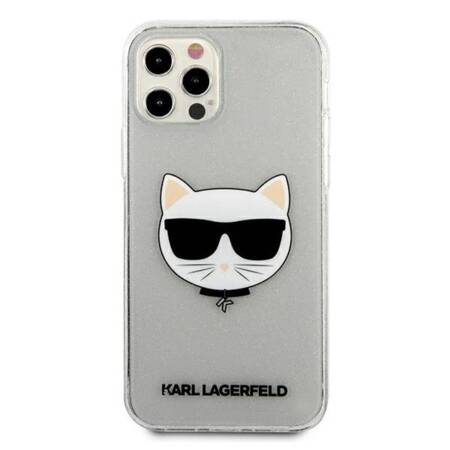 Karl Lagerfeld Choupette Head Glitter - Case for iPhone 12 Pro Max (Silver)
