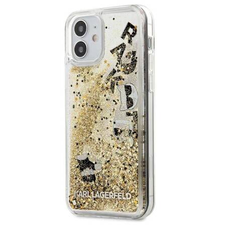 Karl Lagerfeld Glitter Liquid Floating Charms - Case for iPhone 12 mini (Gold Floatting Charms)